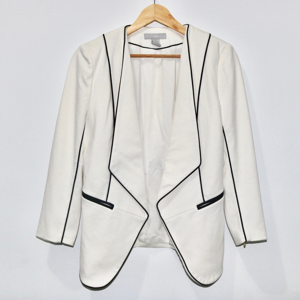 H&M • Jersey Jacket in White